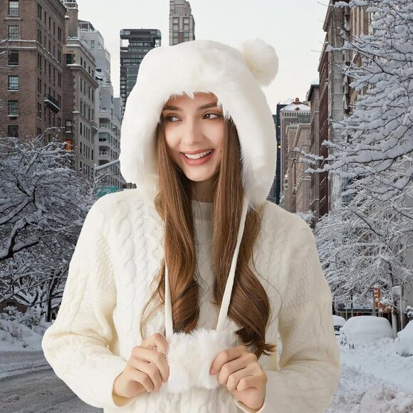 Women Naibai 2Winter Sherpa Beanie Hats Knit Ear Flaps Peruvian Cover Ears main image 6